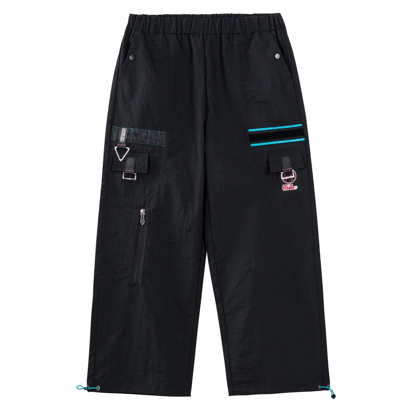 Official Hatsune Miku Neon Electronic Music Series Utility Cargo Pants – Relaxed Straight-Leg Techwear Trousers - Image 4