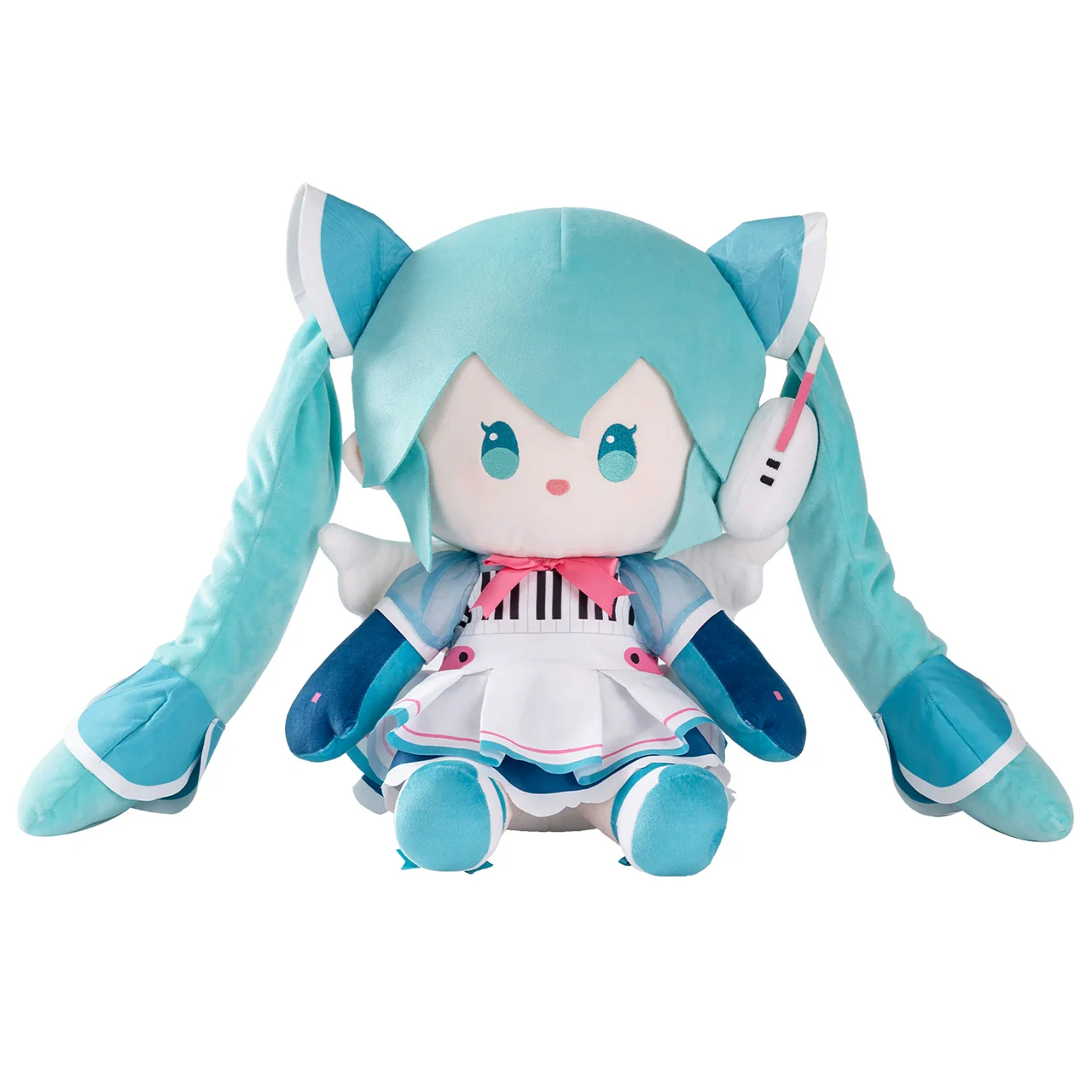 Official Licensed Hatsune Miku Synthwave Wings Sitting – 40cm Large Plush Toy - Image 6